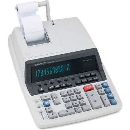 SHARP ELECTRONICS Sharp® 12-Digit Calculator, QS2770H, 2 Color Printing, 9-7/8" X 12-1/2" X 3", Light Grey QS2770H